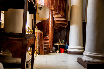 Inside an Orthodox church wooden