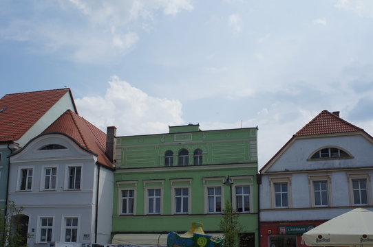 houses in the city rügenwalde in polend