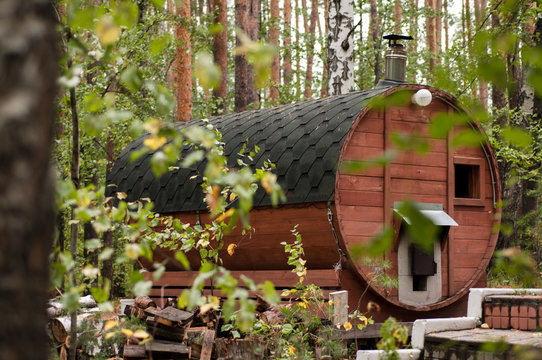 Russian bath in nature in the forest