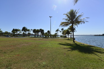 Obraz premium A beautiful view of Brasilia Park in the city (Pontão do Lago).