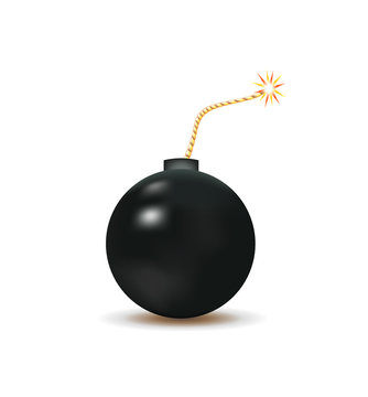 Black retro bomb. vector illustration