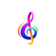 Fototapeta premium note music logo design vector