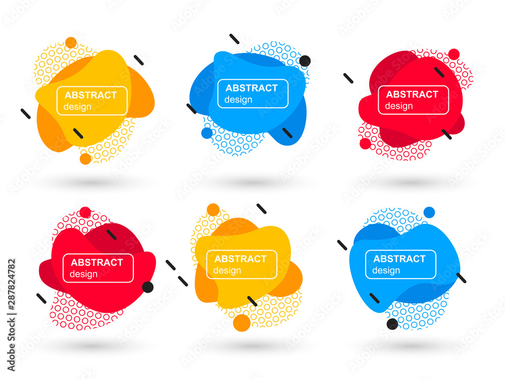 Leinwandbilder set of abstract liquid shapes modern graphic elements. fluid design forms and line. bright abstract 
