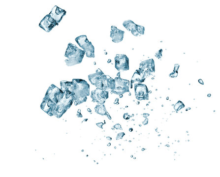 Ice cubes up, close up