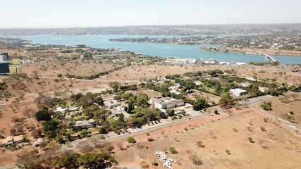 A beautiful aerial view of embassy sector in Brasilia, Brazil.