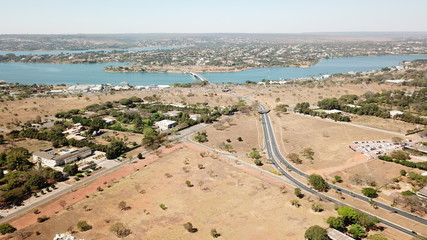 A beautiful aerial view of embassy sector in Brasilia, Brazil.