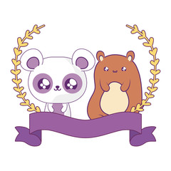cute bear with panda bear baby animals kawaii