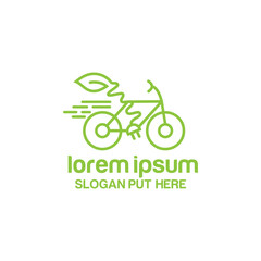 Electric bike or green e bike logo design template for use transport business