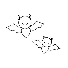 bats flying halloween isolated icon