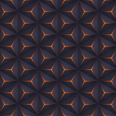 Fototapeta premium Abstract dark blue background with triangles and shining lines
