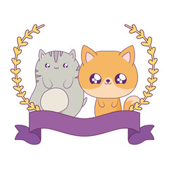 cute fox with cat animals baby kawaii