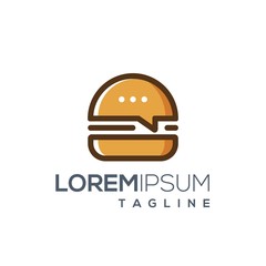 Burger food review vector logo design template
