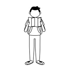 Isolated traveler man vector design