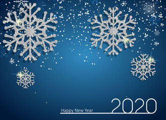 Naklejka na ściany i meble 2020 New Year and Merry Christmas Background. Vector Illustration