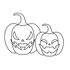 halloween pumpkins traditional isolated icon
