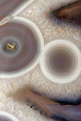 Abstract mineral texture with quartz crystals