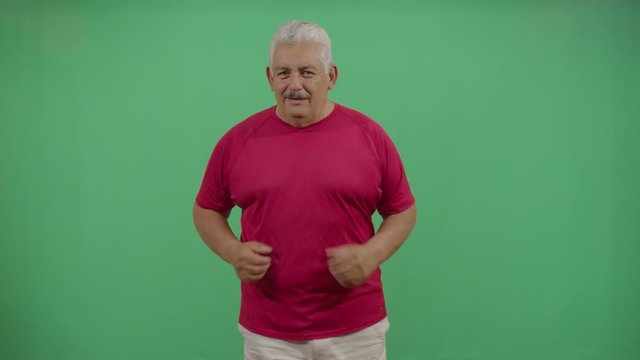 Adult Man Dancing Like Being In A Invisible Disco Or Just Having Good Time