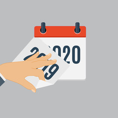 2020 New Year Calendar Flat Daily Icon Template. Vector Illustration Emblem. Element of Design for Decoration Office Documents and Applications