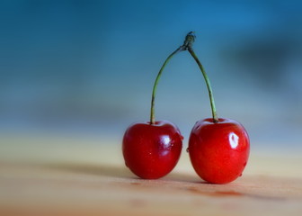 cherries on white background