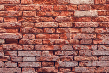 Background of red brick wall pattern texture