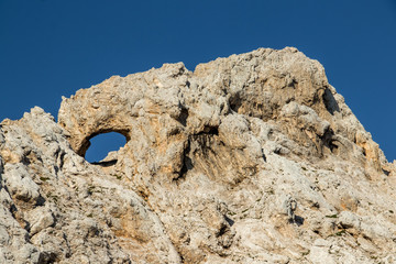 Natural window in Julian alps, near Triglav mountain