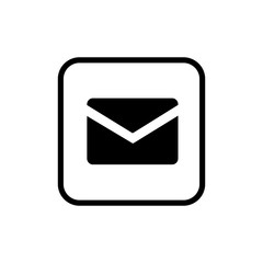 Mail black button icon isolated