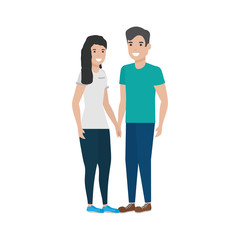 Couple of woman and man cartoon design
