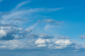 Fototapeta na wymiar Beautiful Blue Sky with white Clouds. A Nature backgrounds.