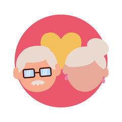 Grandmother and grandfather cartoon vector design