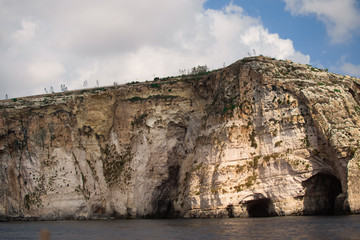 Malta's islands landscape with sea on it. Blue Grotto