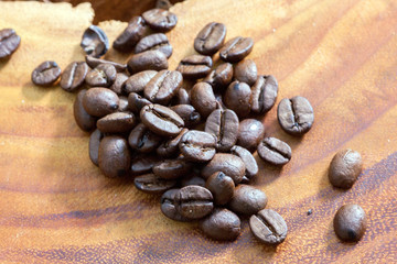 Roasted coffee bean, coffee from Brazil.