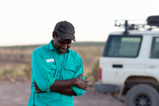 Selective focus of man smiling