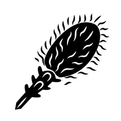 Liatris glyph icon. Blazing star blooming flower. Dwarf gayfeather garden plant. Spicata kobold. Wildflower. Spring blossom. Silhouette symbol. Negative space. Vector isolated illustration