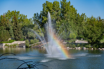 Naklejka premium Beautiful landscape around Prince's Island Park