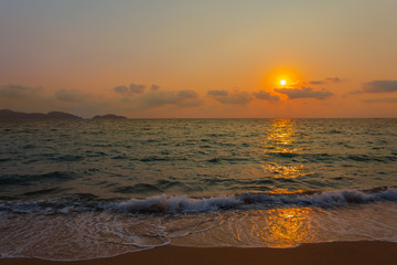 Thailand, Sea, Sunrise - Dawn, Gold Colored, No People