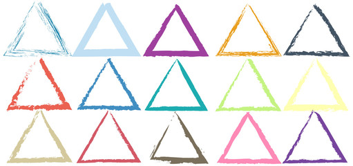 Vector paint, set triangles brush stroke, brush, line or texture.