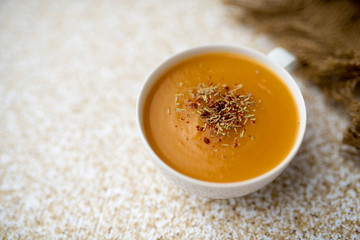 Creamy pumpkin squash vegetable soup