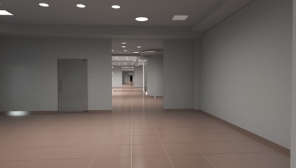 empty room, interior visualization, 3D illustration