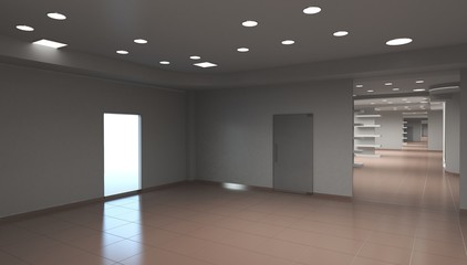 empty room, interior visualization, 3D illustration