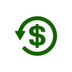 Chargeback icon symbol, return money isolated on white background. Vector illustration