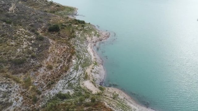 Aerial video of a natural water reservoir. Concept of living well. healthy. nature. climate change.