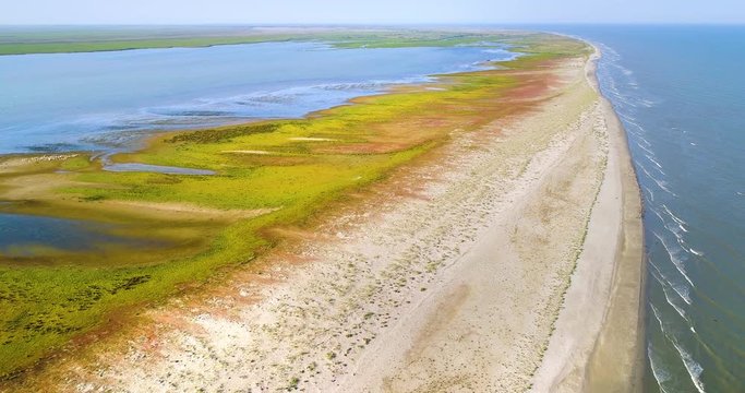 Aerial View of Sacalin Peninsula in Danube Delta