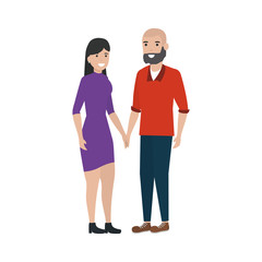 Couple of woman and man cartoon design