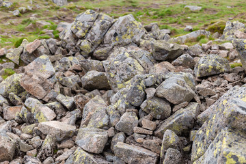 A group of stones rock. Rock mountain nature shape cliff. Trekking and tourism concept.