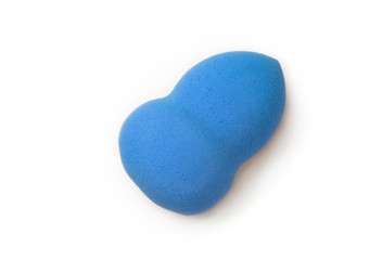 colorful beauty blender and sponge for makeup on white background 