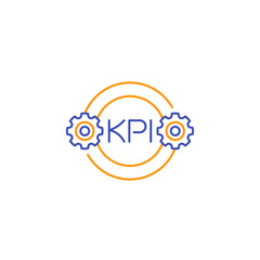 KPI icon, line vector on white