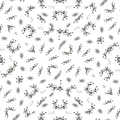 Black and White Ethnic Ornate Seamless Pattern