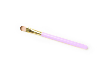 eye shadow brushes on white background 