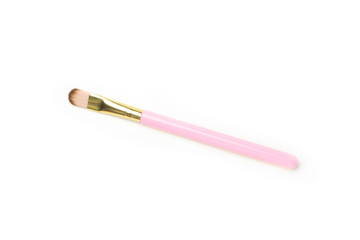 eye shadow brushes on white background 