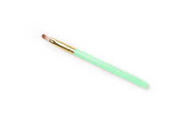 eye shadow brushes on white background 